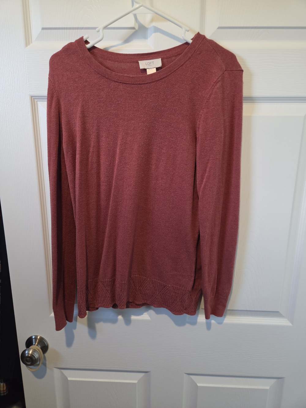LOFT Rosewood Long-Sleeve Crewneck Sweater